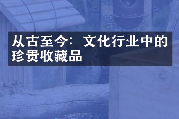 从古至今：文化行业中的珍贵收藏品