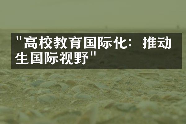 "高校教育国际化：推动学生国际视野"