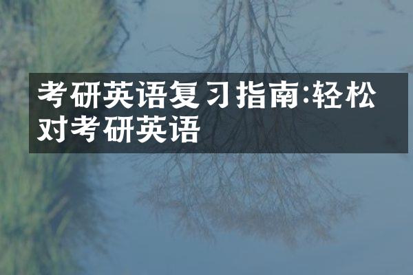 考研英语复习指南:轻松应对考研英语