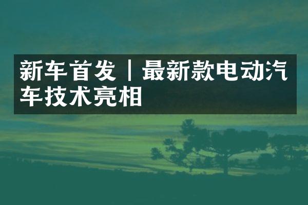 新车首发｜最新款电动汽车技术亮相