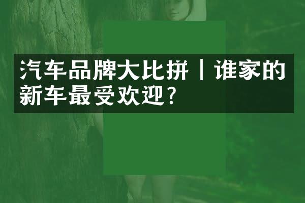 汽车品牌大比拼｜谁家的新车最受欢迎？