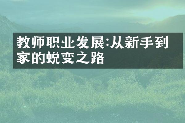 教师职业发展:从新手到专家的蜕变之路