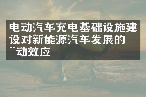 电动汽车充电基础设施对新能源汽车发展的推动效应