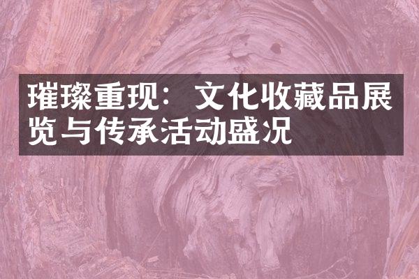 璀璨重现：文化收藏品展览与传承活动盛况