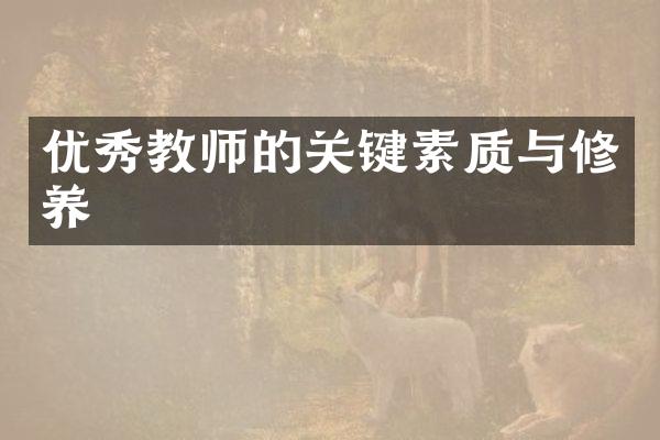 优秀教师的关键素质与修养