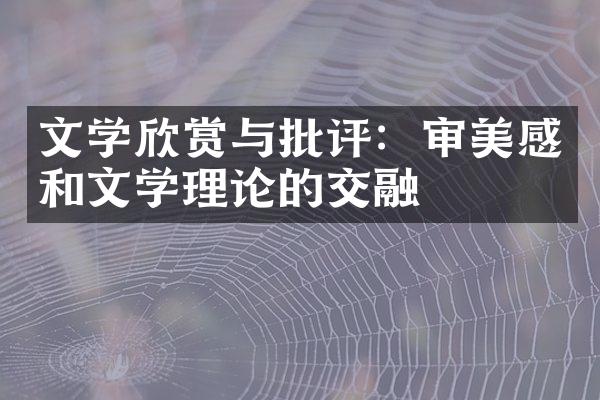 文学欣赏与批评：审美感和文学理论的交融