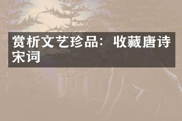 赏析文艺珍品：收藏唐诗宋词