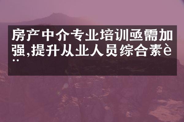 房产中介专业培训亟需加强,提升从业人员综合素质