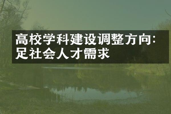 高校学科建设调整方向:满足社会人才需求