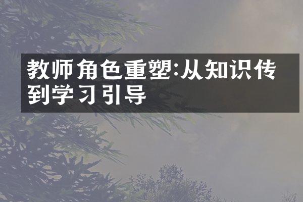 教师角色重塑:从知识传授到学习引导