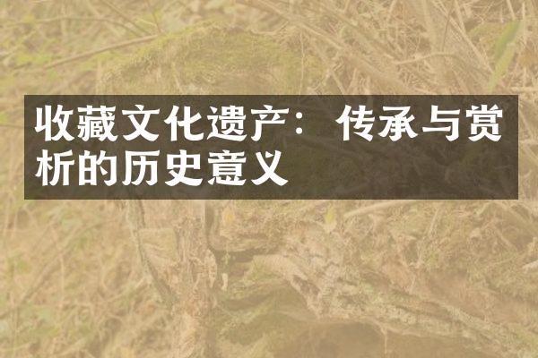 收藏文化遗产：传承与赏析的历史意义