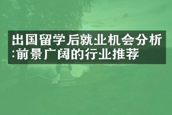 出国留学后就业机会分析:前景广阔的行业推荐