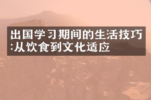 出国学习期间的生活技巧:从饮食到文化适应