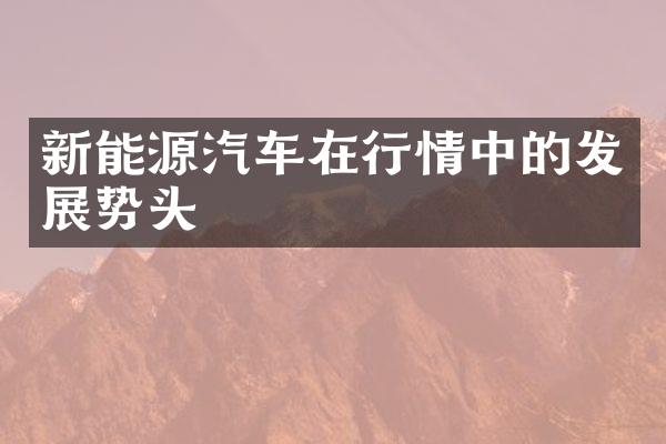 新能源汽车在行情中的发展势头