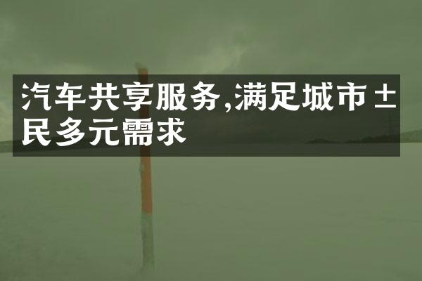 汽车共享服务,满足城市居民多元需求