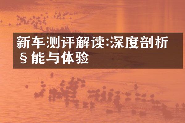 新车测评解读:深度剖析性能与体验