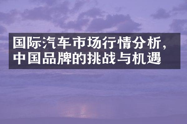 国际汽车市场行情分析，中国品牌的挑战与机遇