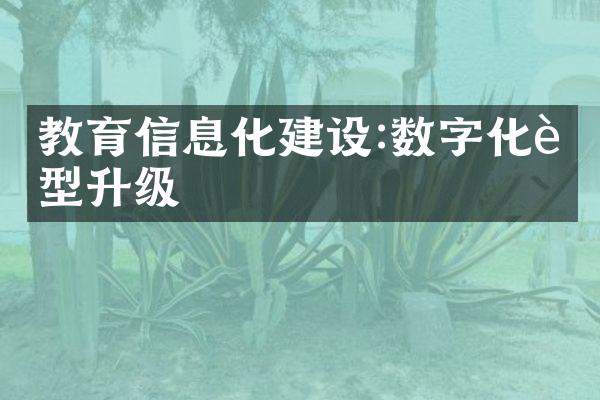 教育信息化建设:数字化转型升级