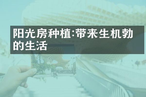 阳光房种植:带来生机勃勃的生活