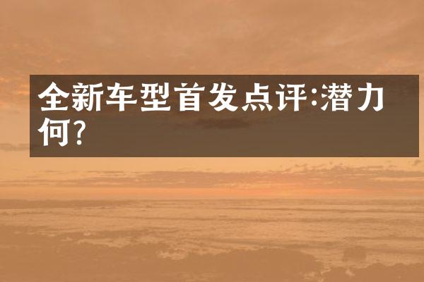 全新车型首发点评:潜力如何?