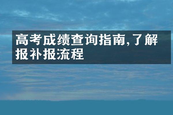 高考成绩查询指南,了解填报补报流程