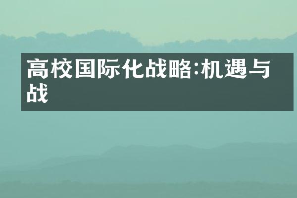 高校国际化:机遇与挑战