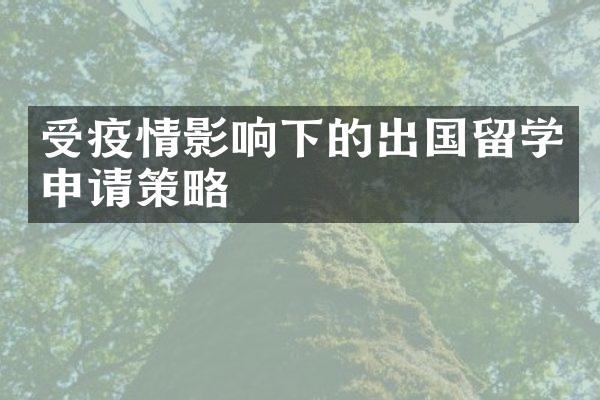 受疫情影响下的出国留学申请策略