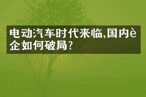 电动汽车时代来临,国内车企如何破局?