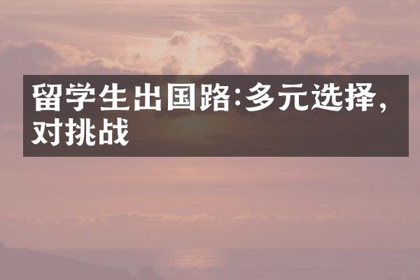 留学生出国路:多元选择,应对挑战