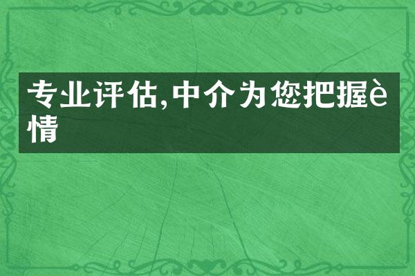 专业评估,中介为您把握行情