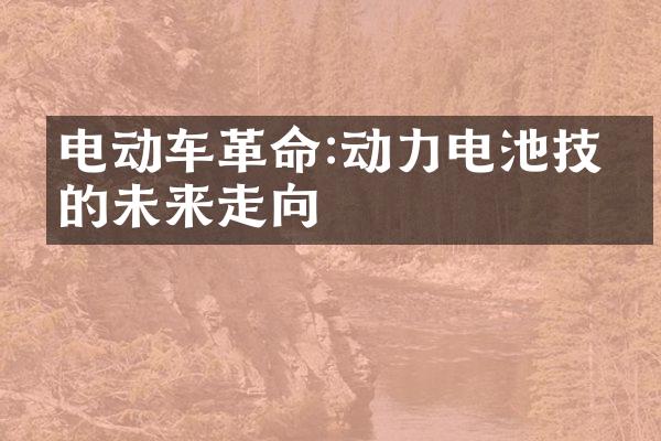 电动车革命:动力电池技术的未来走向