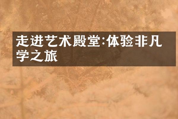 走进艺术殿堂:体验非凡美学之旅