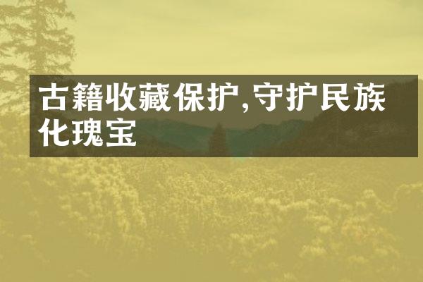 古籍收藏保护,守护民族文化瑰宝