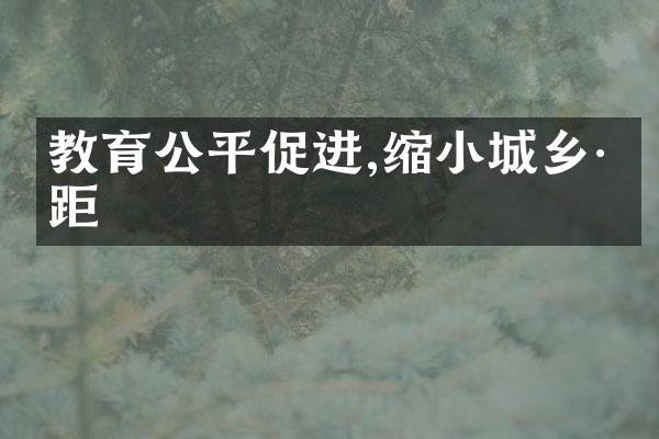 教育公平促进,缩小差距