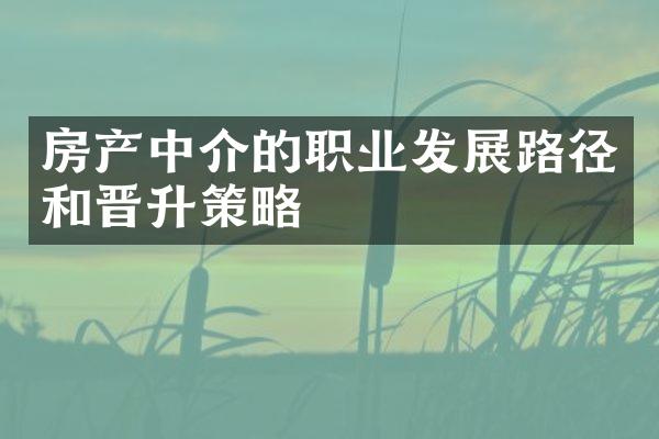 房产中介的职业发展路径和晋升策略