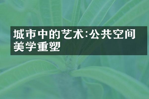 城市中的艺术:公共空间的美学重塑