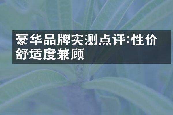 豪华品牌实测点评:性价比舒适度兼顾