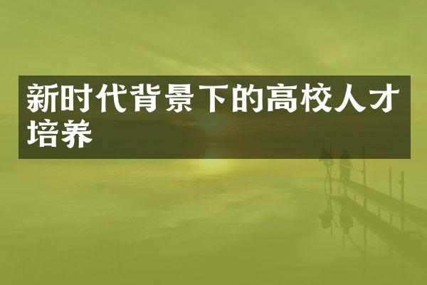 新时代背景下的高校人才培养