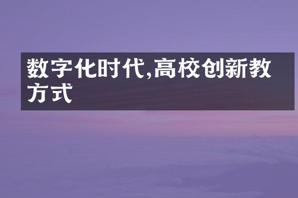 数字化时代,高校创新教学方式