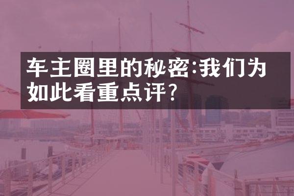 车主圈里的秘密:我们为何如此看重点评?