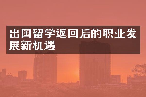 出国留学返回后的职业发展新机遇