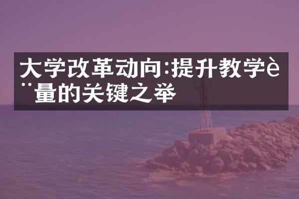 大学改革动向:提升教学质量的关键之举