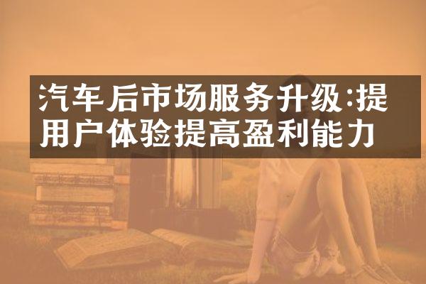 汽车后市场服务升级:提升用户体验提高盈利能力