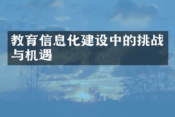 教育信息化建设中的挑战与机遇