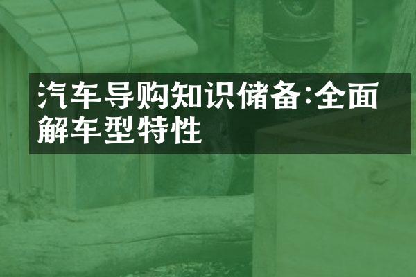 汽车导购知识储备:全面了解车型特性