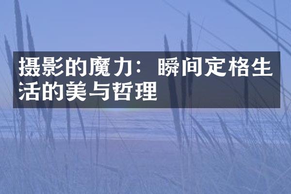 摄影的魔力：瞬间定格生活的美与哲理