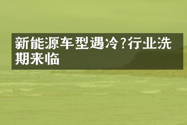 新能源车型遇冷?行业洗牌期来临