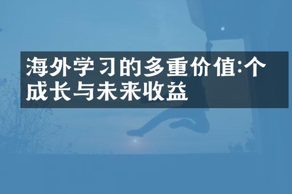 海外学的多重价值:个人成长与未来收益