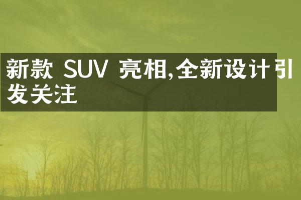 新款 SUV 亮相,全新设计引发关注