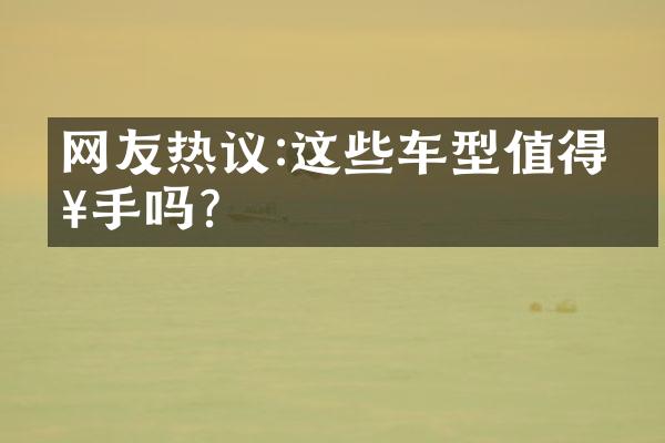 网友热议:这些车型值得入手吗?